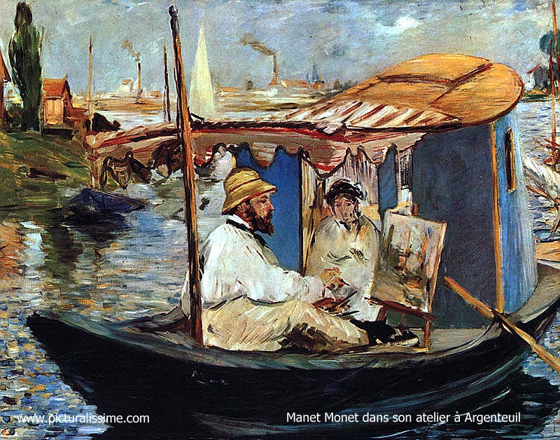 Copie Reproduction de Manet Monet dans son atelier à Argenteuil