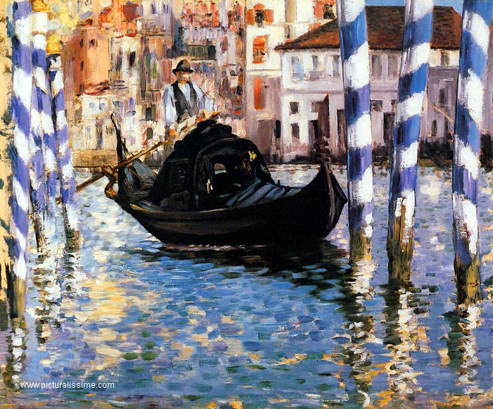 Copie Reproduction de Manet le Grand Canal à Venise