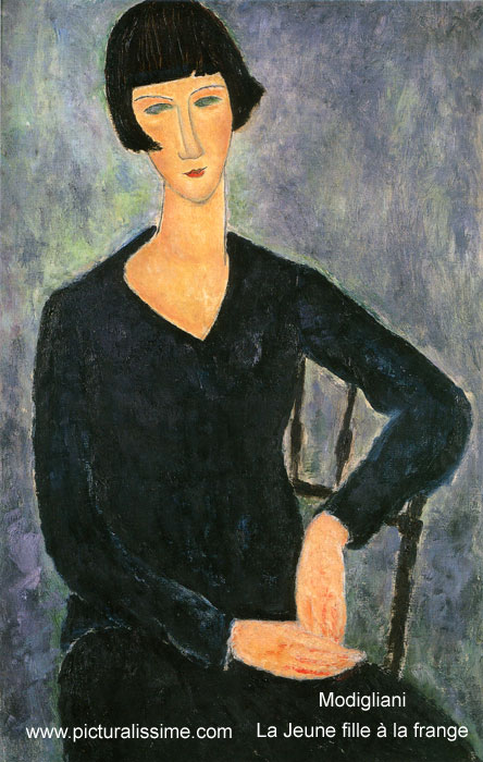 copie reproduction de Modigliani La Jeune fille à la frange