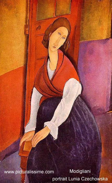 copie reproduction de Modigliani Portrait de Lunia Czechowask Assise