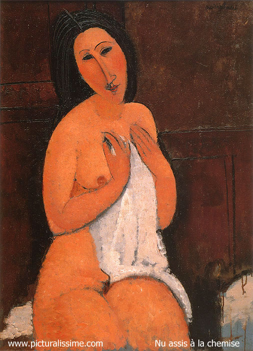 copie reproduction de Modigliani Nu assis à la chemise