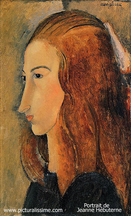 copie reproduction de Modigliani Portrait de Jeanne Hebuterne