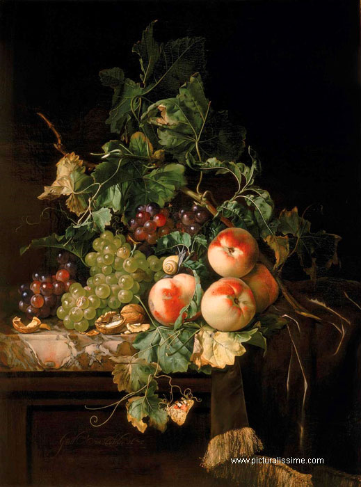 Copie Repropuction Nature Morte Willem Van Aelst Fruits