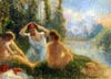 Pissarro baigneuse sur le bord de la rivière