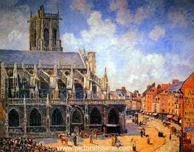 Camille Pissarro Eglise St Jacques Dieppe soleil matin