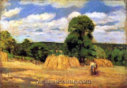 Camille Pissarro la moisson à montfoucault