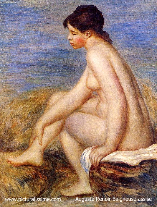 Copie Reproduction Renoir Baigneuse assise