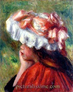 Renoir Fillette au chapeau rouge