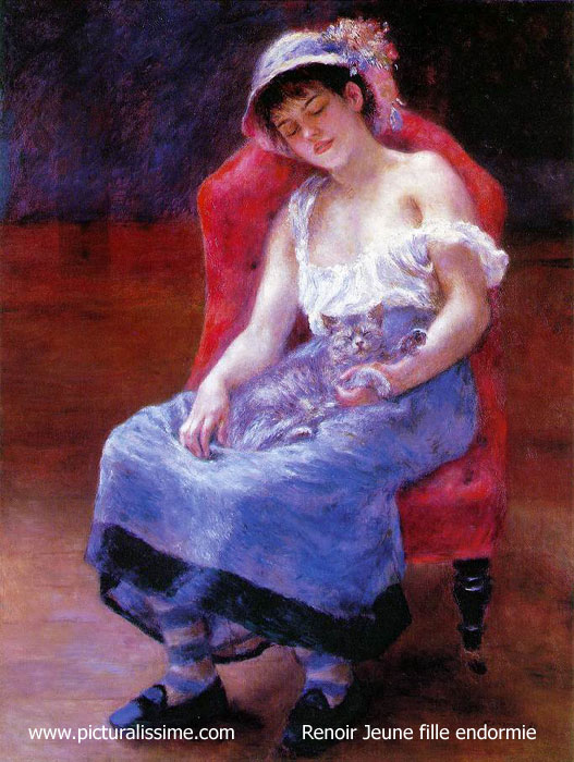 Copie Reproduction Renoir Jeune Fille Endormie