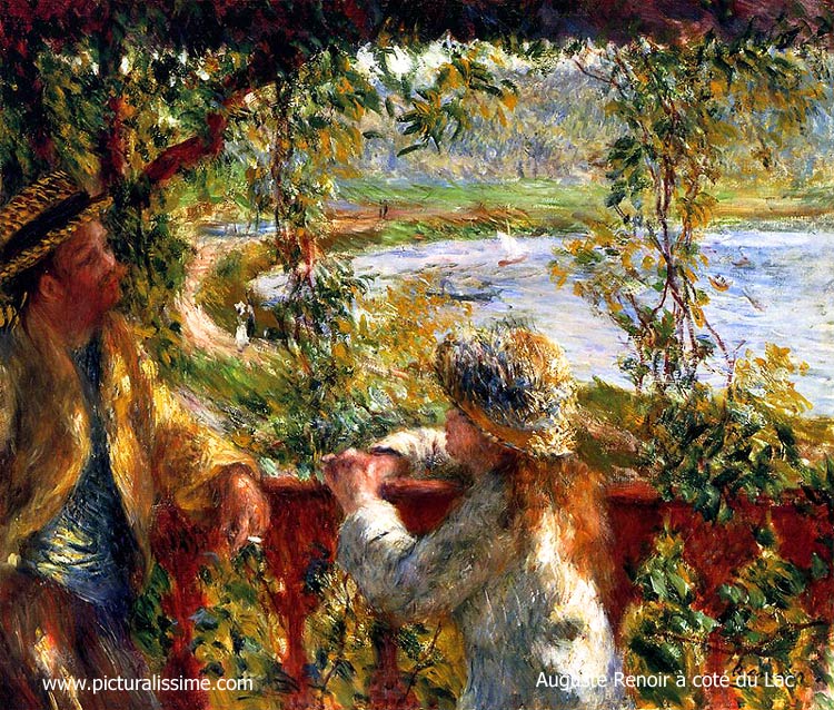 Copie Reproduction Renoir à coté du Lac