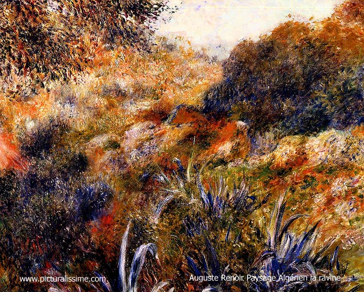 Copie Reproduction Renoir Paysage Algérien la ravine