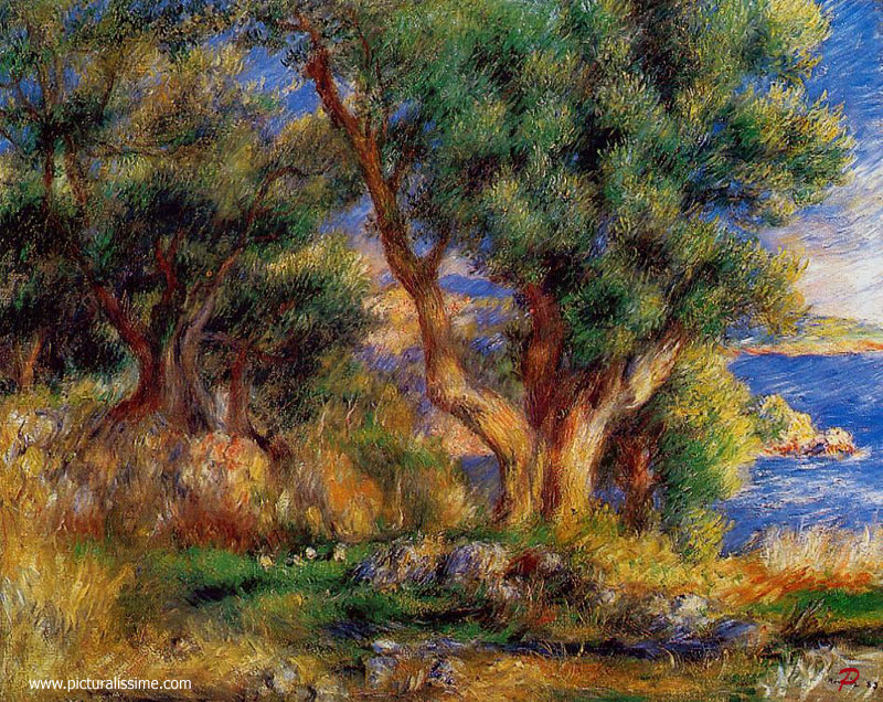 Copie Reproduction Renoir Paysage à coté de Menton