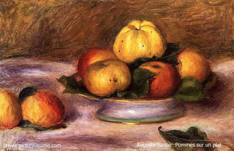 Copie Reproduction Renoir Pommes sur un plat