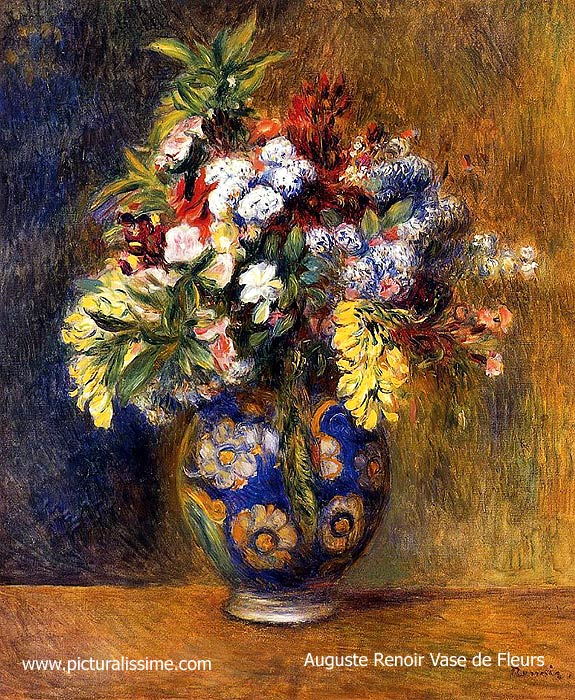 Copie Reproduction Renoir Vase de Fleurs