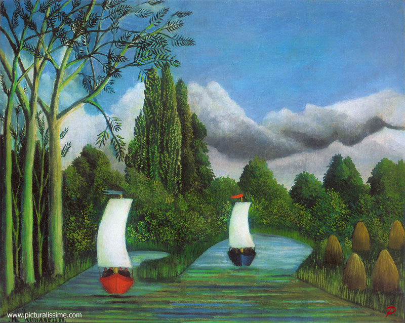 Copie Reproduction Henri Rousseau Bord de l'Oise