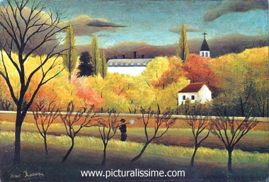 henri rousseau paysage avec fermier