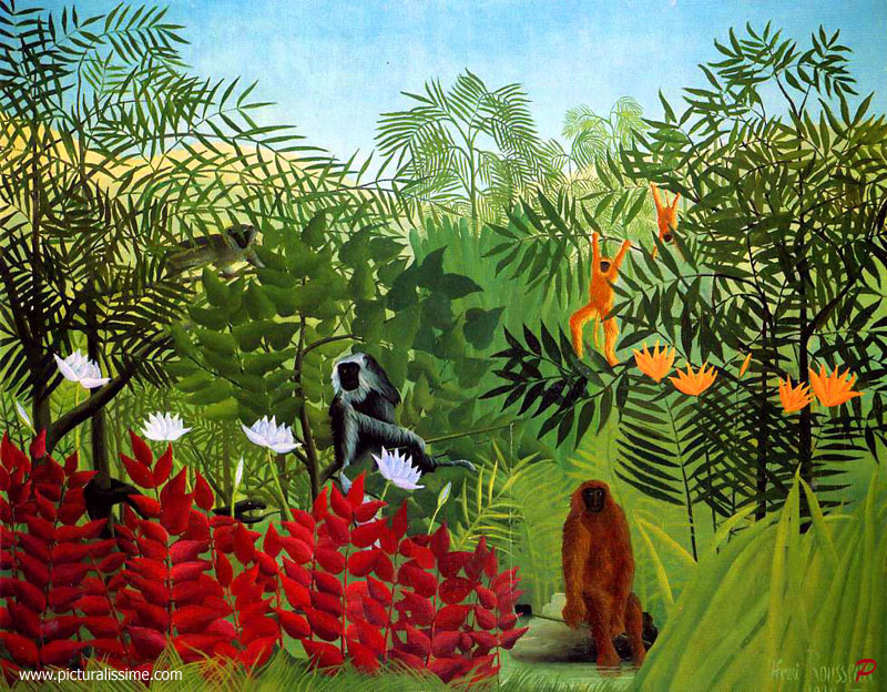 Copie Reproduction Henri Rousseau Forêt Tropicale