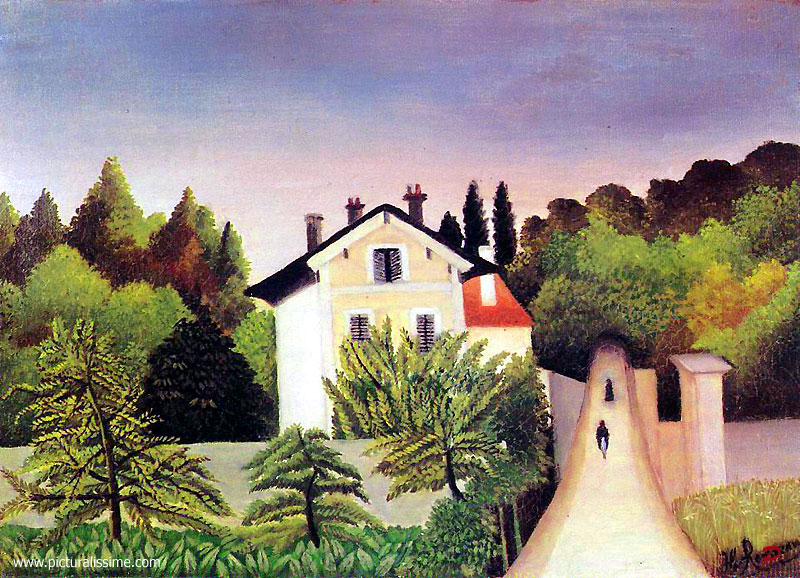 Copie Reproduction Henri Rousseau Maison en lisière de Forêt