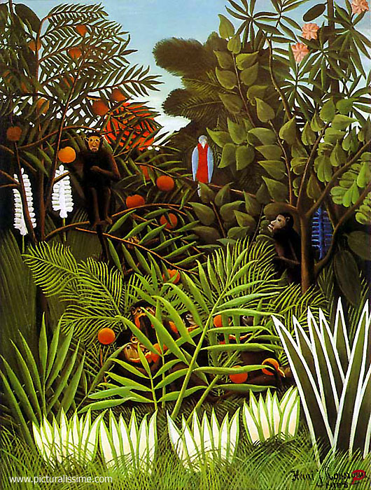 Copie Reproduction Henri Rousseau Paysage Exotique