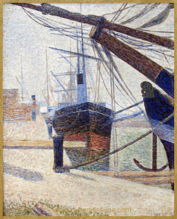 Copie Reproduction Seurat le Port d'Honfleur