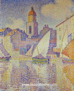 Paul Signac le Clocher à Saint Tropez