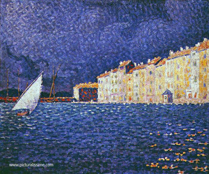 Copie Reproduction Signac Orage à Saint Tropez