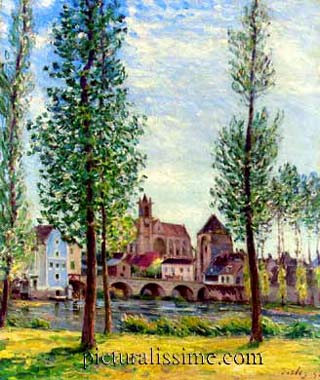 Alfred Sisley Vue de Moret sur Loing au travers des arbres