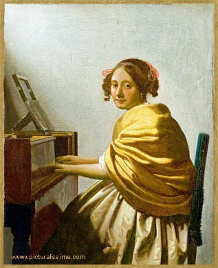 Vermeer Femme assise à l'épinette